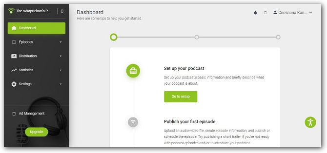 интерфейс podbean